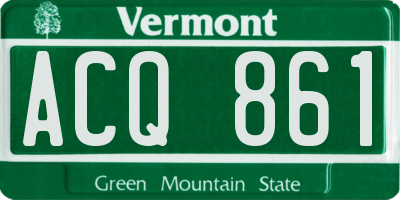 VT license plate ACQ861