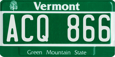 VT license plate ACQ866