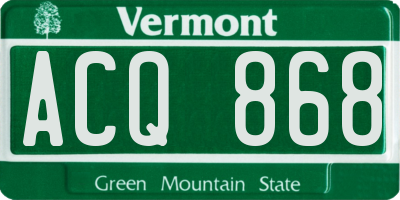 VT license plate ACQ868