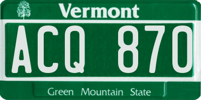 VT license plate ACQ870