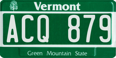 VT license plate ACQ879