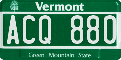 VT license plate ACQ880