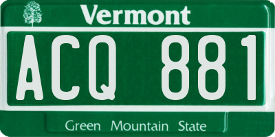 VT license plate ACQ881