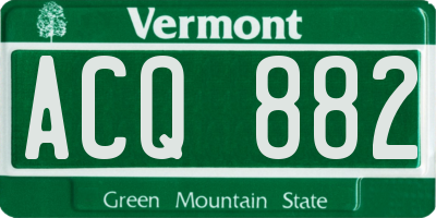 VT license plate ACQ882