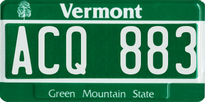 VT license plate ACQ883