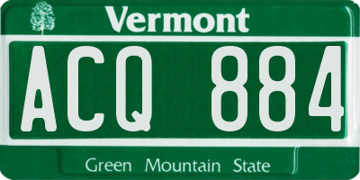 VT license plate ACQ884