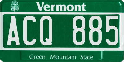 VT license plate ACQ885