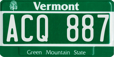 VT license plate ACQ887