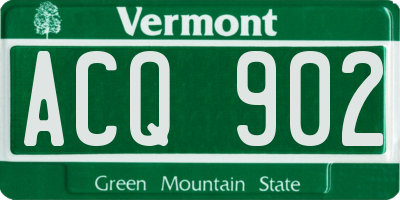 VT license plate ACQ902