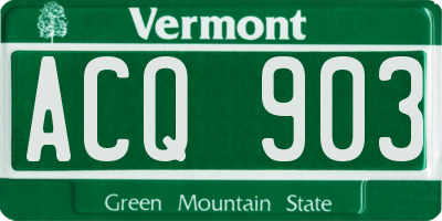 VT license plate ACQ903