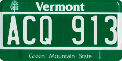 VT license plate ACQ913