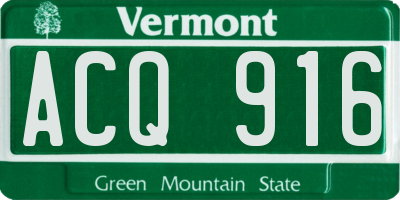 VT license plate ACQ916