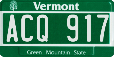VT license plate ACQ917