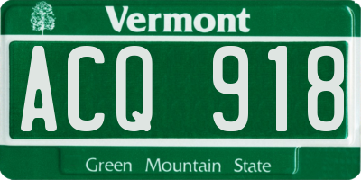 VT license plate ACQ918