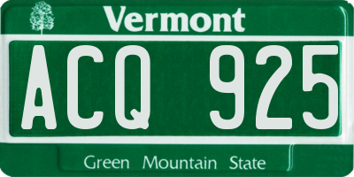 VT license plate ACQ925