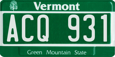 VT license plate ACQ931
