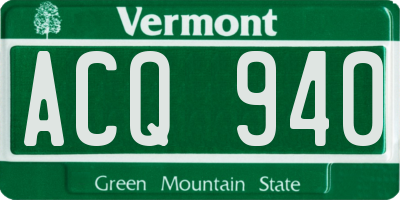 VT license plate ACQ940