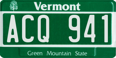 VT license plate ACQ941