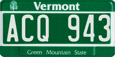 VT license plate ACQ943