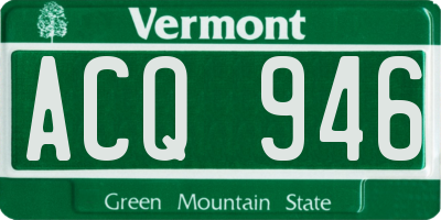 VT license plate ACQ946
