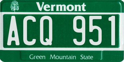 VT license plate ACQ951