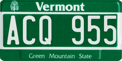 VT license plate ACQ955