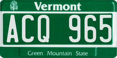 VT license plate ACQ965