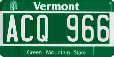 VT license plate ACQ966
