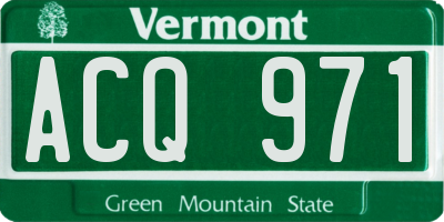 VT license plate ACQ971