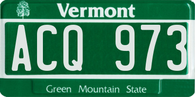 VT license plate ACQ973