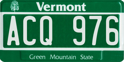 VT license plate ACQ976