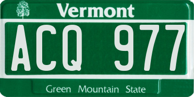 VT license plate ACQ977
