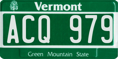 VT license plate ACQ979