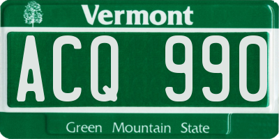 VT license plate ACQ990
