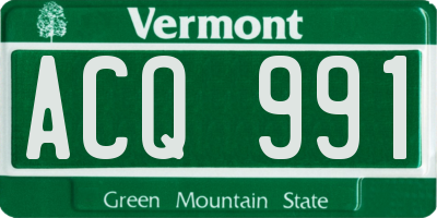 VT license plate ACQ991