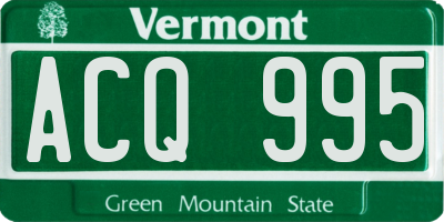 VT license plate ACQ995