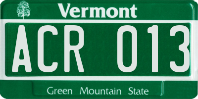 VT license plate ACR013