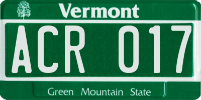 VT license plate ACR017
