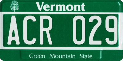 VT license plate ACR029