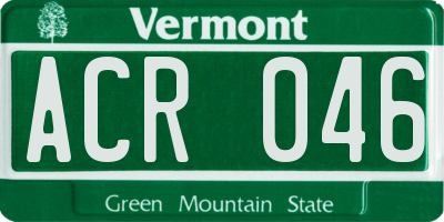 VT license plate ACR046