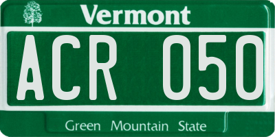VT license plate ACR050