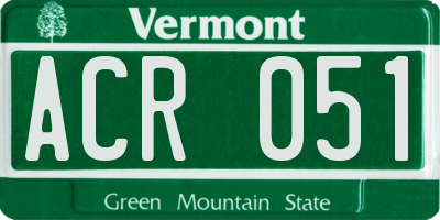 VT license plate ACR051