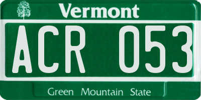 VT license plate ACR053