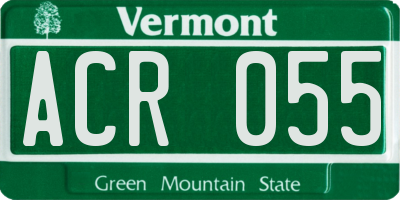 VT license plate ACR055
