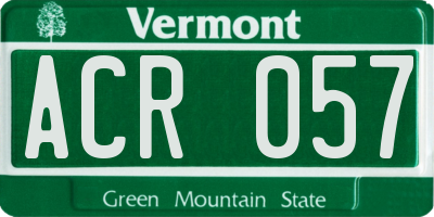 VT license plate ACR057