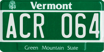 VT license plate ACR064