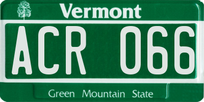 VT license plate ACR066