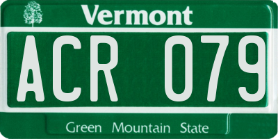 VT license plate ACR079