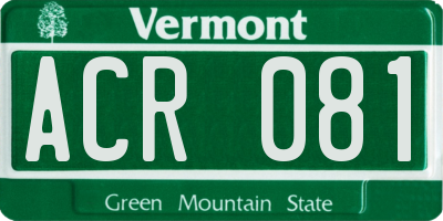 VT license plate ACR081