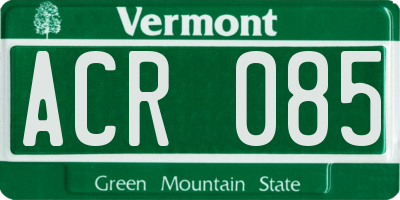 VT license plate ACR085